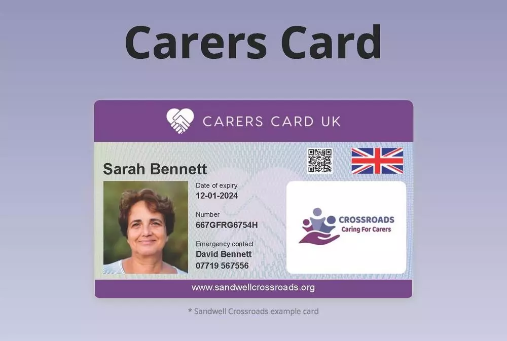 Carer's card example.